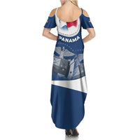 Panama National Flag Family Matching Summer Maxi Dress and Hawaiian Shirt with Canal Symbolism and Puente del Mundo Motto Design - Wonder Print Shop