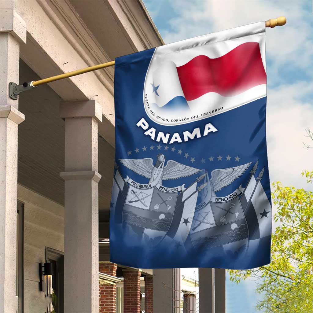 Panama National Flag Garden Flag with Canal Symbolism and Puente del Mundo Motto Design - Wonder Print Shop