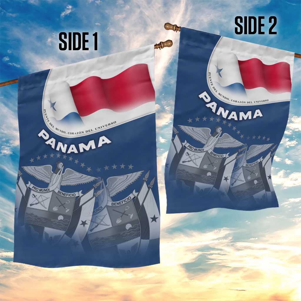 Panama National Flag Garden Flag with Canal Symbolism and Puente del Mundo Motto Design - Wonder Print Shop