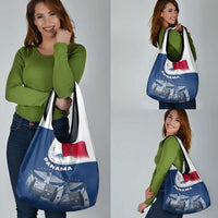 Panama National Flag Grocery Bag with Canal Symbolism and Puente del Mundo Motto Design - Wonder Print Shop