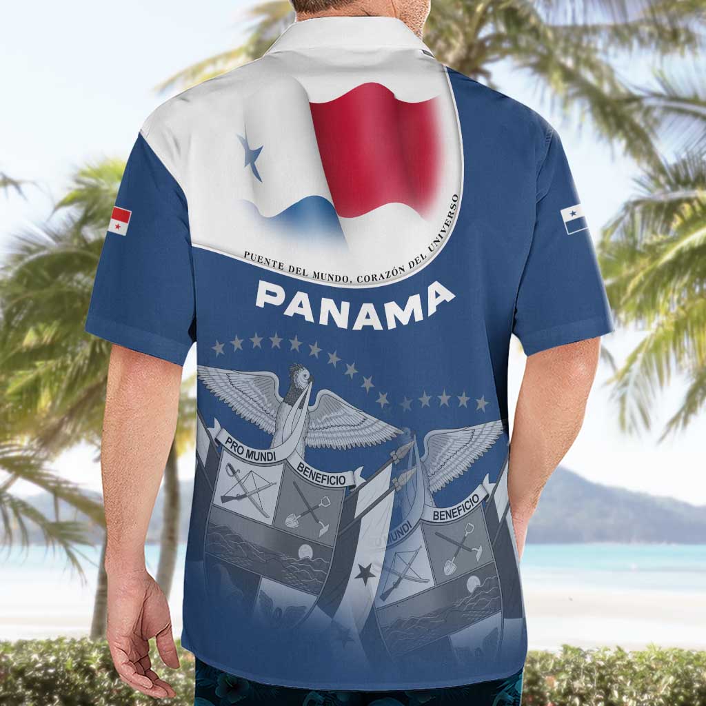 Panama National Flag Hawaiian Shirt with Canal Symbolism and Puente del Mundo Motto Design - Wonder Print Shop