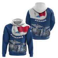 Panama National Flag Hoodie with Canal Symbolism and Puente del Mundo Motto Design - Wonder Print Shop
