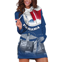 Panama National Flag Hoodie Dress with Canal Symbolism and Puente del Mundo Motto Design - Wonder Print Shop