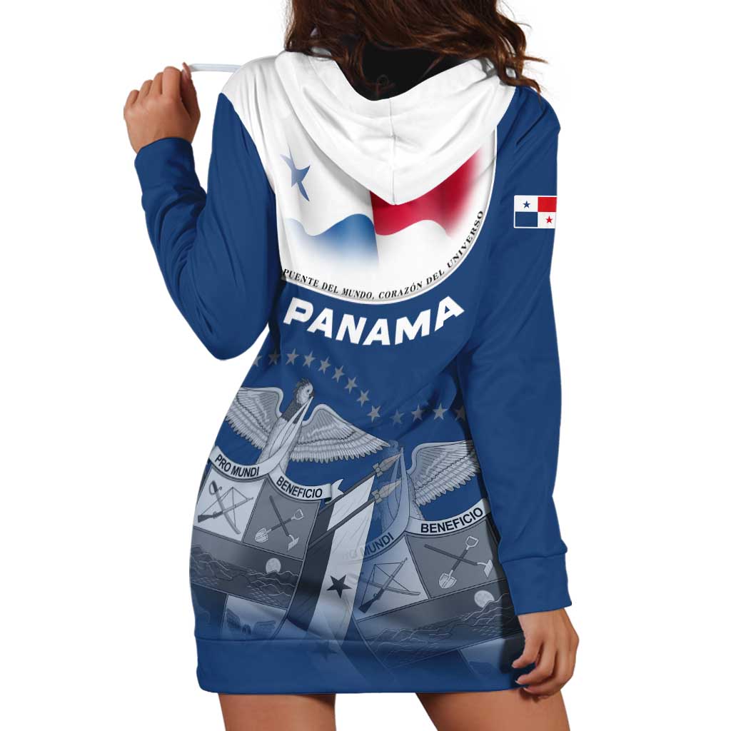 Panama National Flag Hoodie Dress with Canal Symbolism and Puente del Mundo Motto Design - Wonder Print Shop