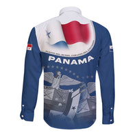 Panama National Flag Long Sleeve Button Shirt with Canal Symbolism and Puente del Mundo Motto Design - Wonder Print Shop