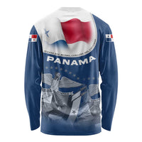 Panama National Flag Long Sleeve Shirt with Canal Symbolism and Puente del Mundo Motto Design - Wonder Print Shop