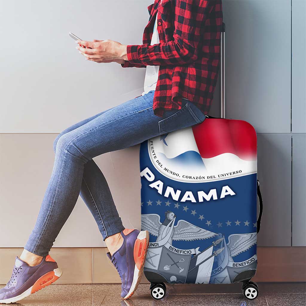 Panama National Flag Luggage Cover with Canal Symbolism and Puente del Mundo Motto Design - Wonder Print Shop