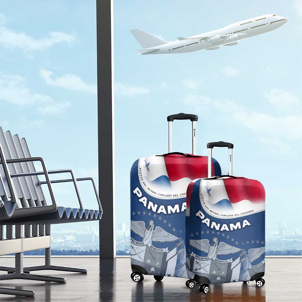 Panama National Flag Luggage Cover with Canal Symbolism and Puente del Mundo Motto Design - Wonder Print Shop
