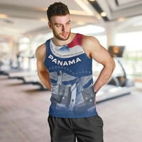 Panama National Flag Men Tank Top with Canal Symbolism and Puente del Mundo Motto Design - Wonder Print Shop
