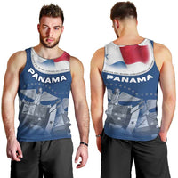 Panama National Flag Men Tank Top with Canal Symbolism and Puente del Mundo Motto Design - Wonder Print Shop