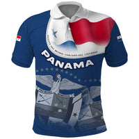 Panama National Flag Polo Shirt with Canal Symbolism and Puente del Mundo Motto Design - Wonder Print Shop