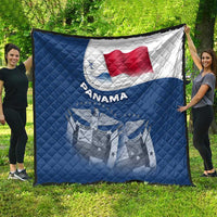 Panama National Flag Quilt with Canal Symbolism and Puente del Mundo Motto Design - Wonder Print Shop