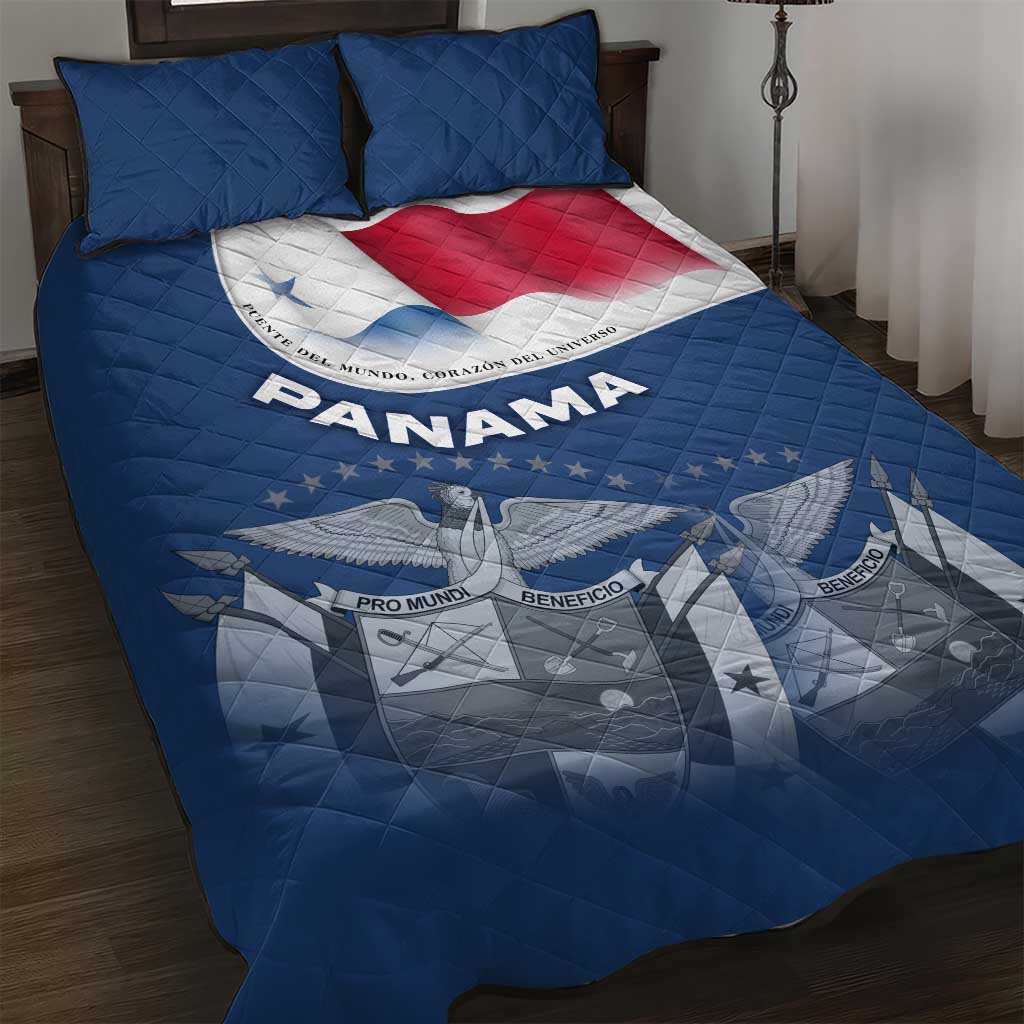 Panama National Flag Quilt Bed Set with Canal Symbolism and Puente del Mundo Motto Design - Wonder Print Shop