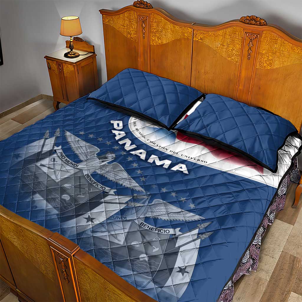 Panama National Flag Quilt Bed Set with Canal Symbolism and Puente del Mundo Motto Design - Wonder Print Shop