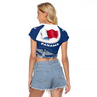 Panama National Flag Raglan Cropped T Shirt with Canal Symbolism and Puente del Mundo Motto Design - Wonder Print Shop