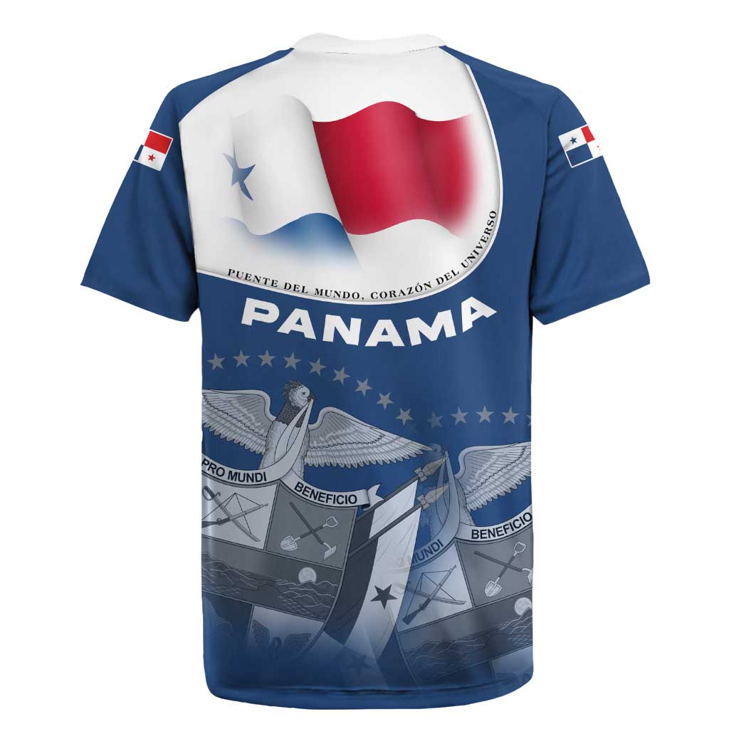 Panama National Flag Rugby Jersey with Canal Symbolism and Puente del Mundo Motto Design - Wonder Print Shop