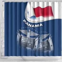 Panama National Flag Shower Curtain with Canal Symbolism and Puente del Mundo Motto Design - Wonder Print Shop