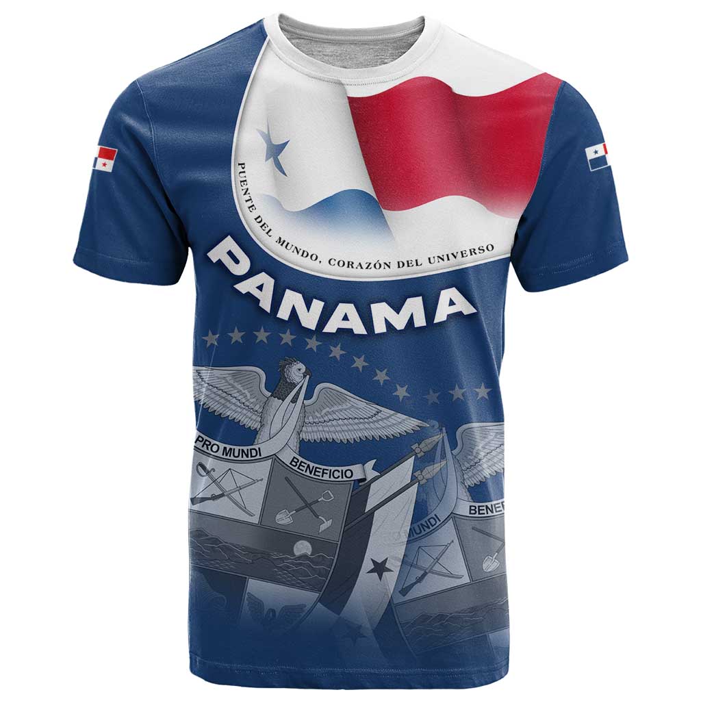 Panama National Flag T Shirt with Canal Symbolism and Puente del Mundo Motto Design - Wonder Print Shop