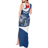 Panama National Flag Tank Maxi Dress with Canal Symbolism and Puente del Mundo Motto Design - Wonder Print Shop