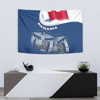 Panama National Flag Tapestry with Canal Symbolism and Puente del Mundo Motto Design - Wonder Print Shop