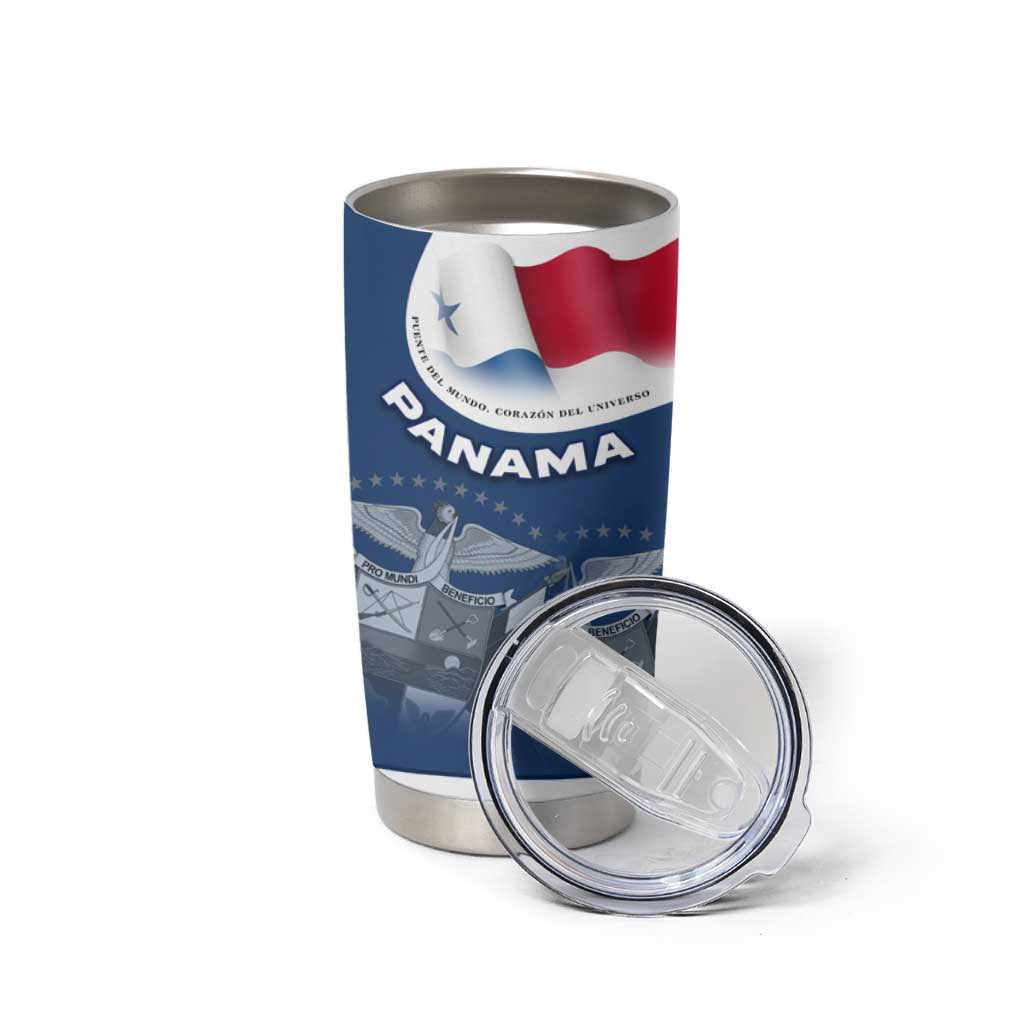 Panama National Flag Tumbler Cup with Canal Symbolism and Puente del Mundo Motto Design - Wonder Print Shop