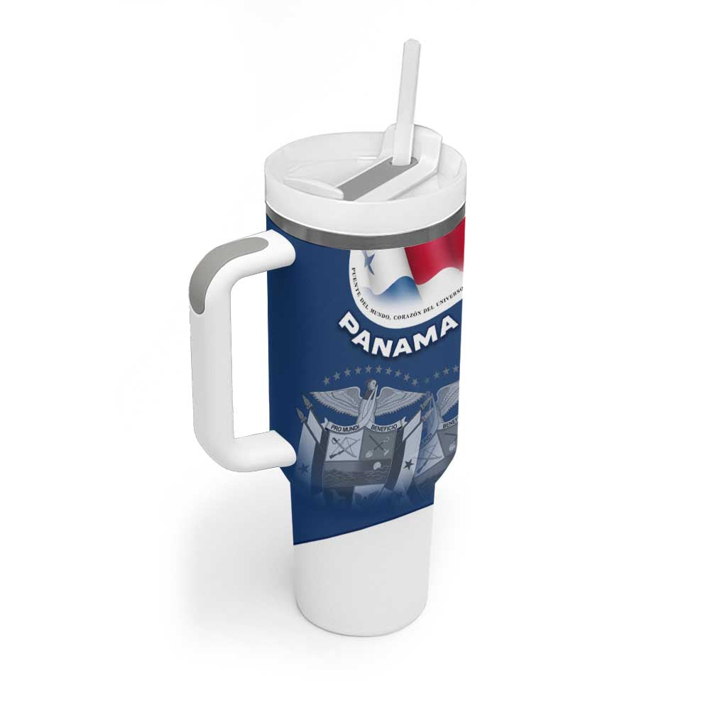 Panama National Flag Tumbler With Handle with Canal Symbolism and Puente del Mundo Motto Design - Wonder Print Shop