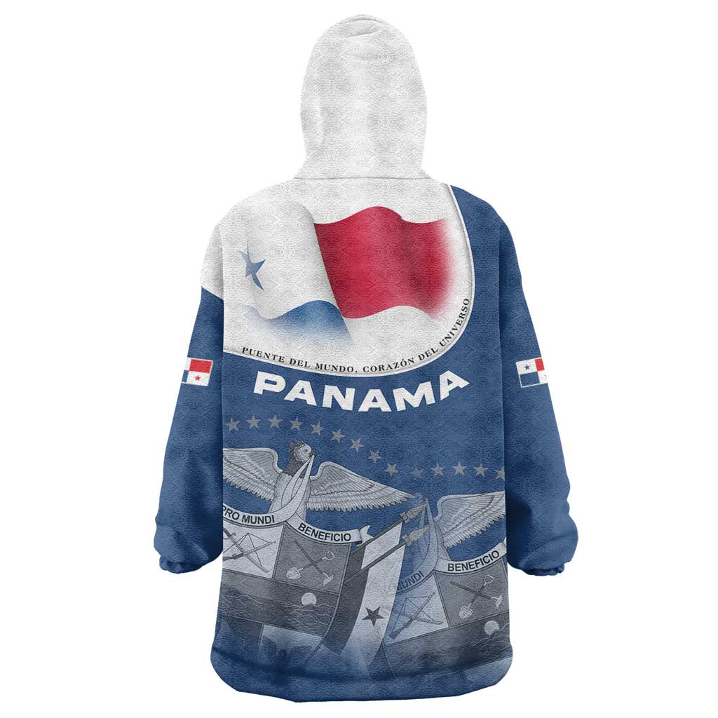 Panama National Flag Wearable Blanket Hoodie with Canal Symbolism and Puente del Mundo Motto Design - Wonder Print Shop