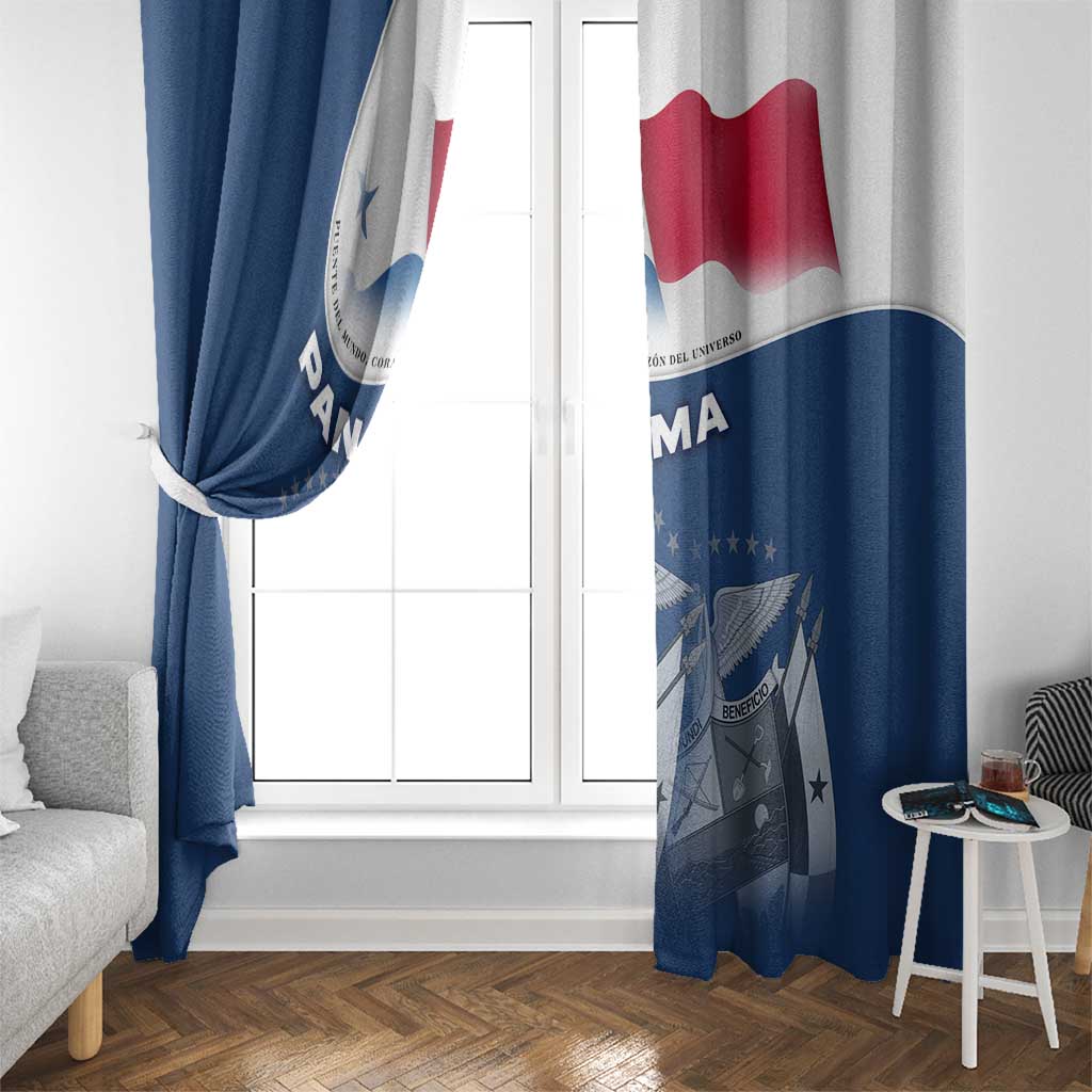 Panama National Flag Window Curtain with Canal Symbolism and Puente del Mundo Motto Design - Wonder Print Shop