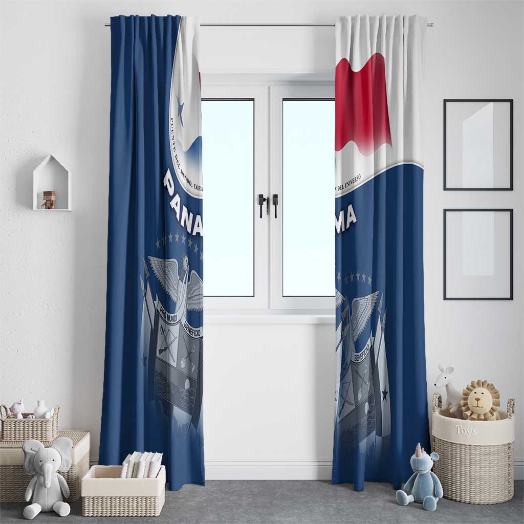 Panama National Flag Window Curtain with Canal Symbolism and Puente del Mundo Motto Design - Wonder Print Shop