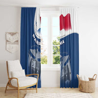 Panama National Flag Window Curtain with Canal Symbolism and Puente del Mundo Motto Design - Wonder Print Shop