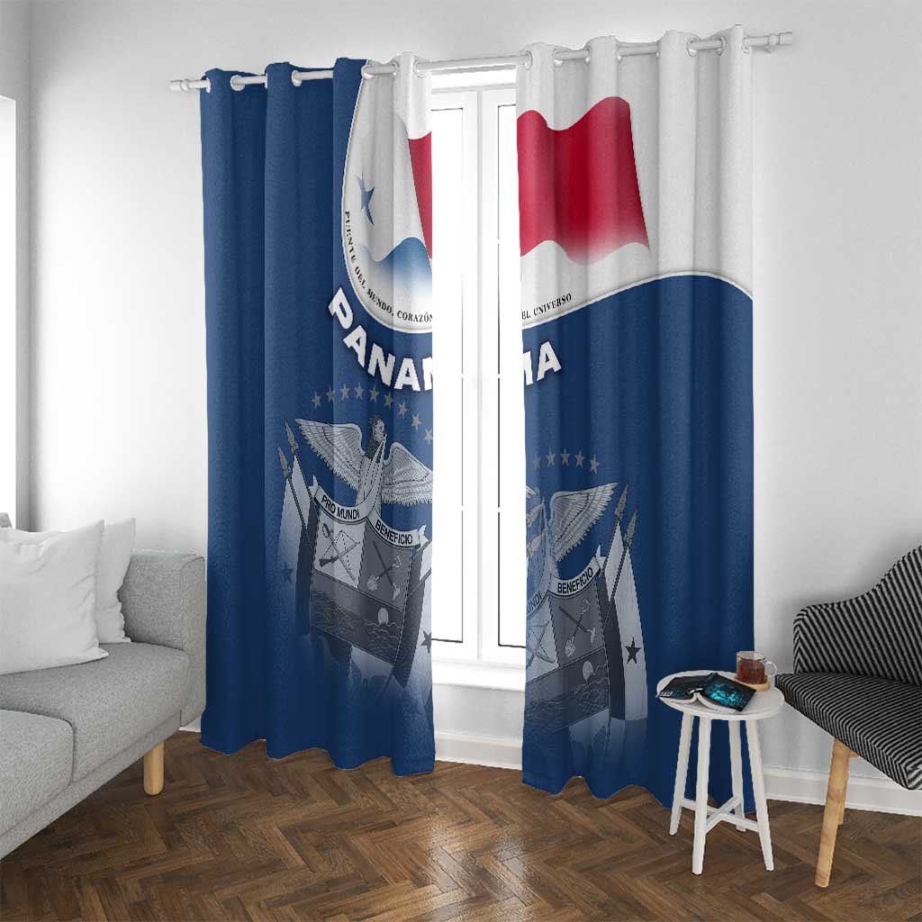 Panama National Flag Window Curtain with Canal Symbolism and Puente del Mundo Motto Design - Wonder Print Shop