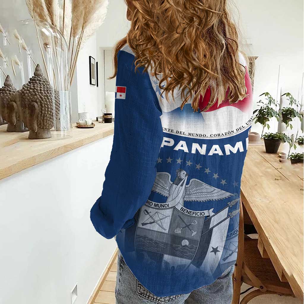 Panama National Flag Women Casual Shirt with Canal Symbolism and Puente del Mundo Motto Design - Wonder Print Shop
