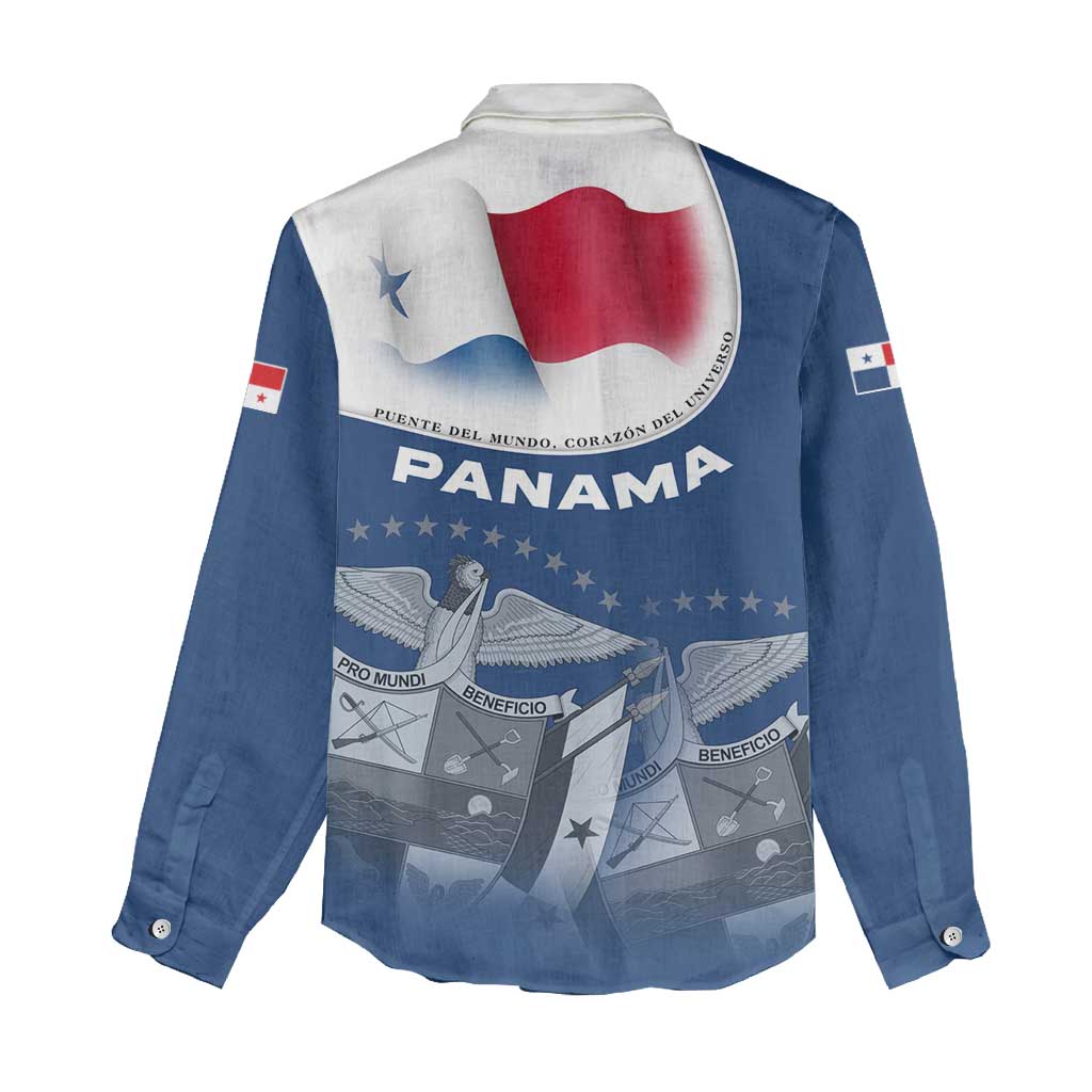 Panama National Flag Women Casual Shirt with Canal Symbolism and Puente del Mundo Motto Design - Wonder Print Shop