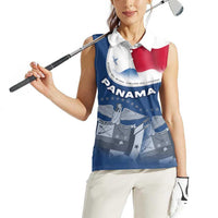 Panama National Flag Women Sleeveless Polo Shirt with Canal Symbolism and Puente del Mundo Motto Design - Wonder Print Shop