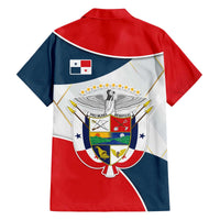Panama City Skyline Family Matching Off The Shoulder Long Sleeve Dress and Hawaiian Shirt with National Coat of Arms and Red Blue Flag Theme - Wonder Print Shop