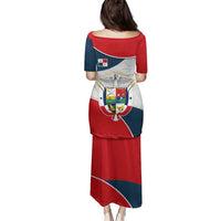 Panama City Skyline Family Matching Puletasi and Hawaiian Shirt with National Coat of Arms and Red Blue Flag Theme - Wonder Print Shop