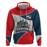 Panama City Skyline Hoodie with National Coat of Arms and Red Blue Flag Theme - Wonder Print Shop