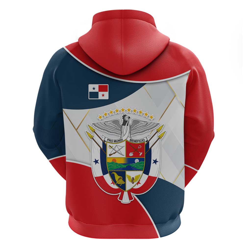 Panama City Skyline Hoodie with National Coat of Arms and Red Blue Flag Theme - Wonder Print Shop
