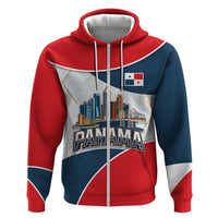Panama City Skyline Hoodie with National Coat of Arms and Red Blue Flag Theme - Wonder Print Shop