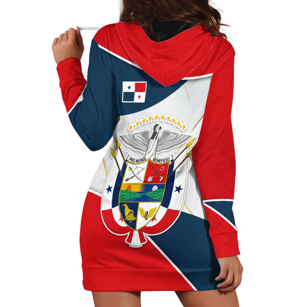 Panama City Skyline Hoodie Dress with National Coat of Arms and Red Blue Flag Theme - Wonder Print Shop