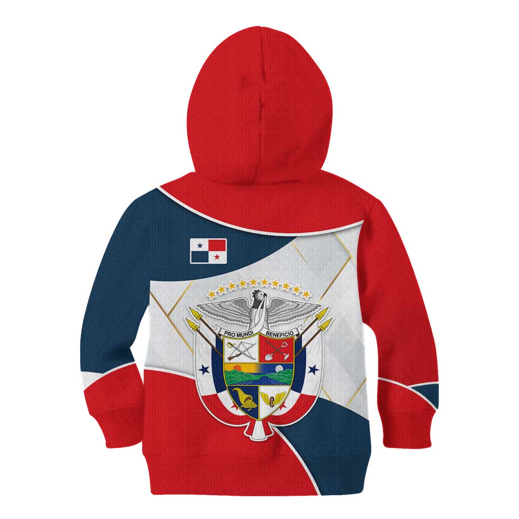 Panama City Skyline Kid Hoodie with National Coat of Arms and Red Blue Flag Theme - Wonder Print Shop