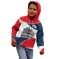 Panama City Skyline Kid Hoodie with National Coat of Arms and Red Blue Flag Theme - Wonder Print Shop