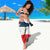 Panama City Skyline Sarong with National Coat of Arms and Red Blue Flag Theme - Wonder Print Shop