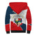 Panama City Skyline Sherpa Hoodie with National Coat of Arms and Red Blue Flag Theme - Wonder Print Shop