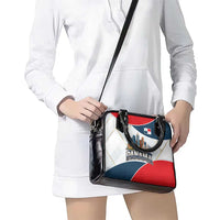 Panama City Skyline Shoulder Handbag with National Coat of Arms and Red Blue Flag Theme - Wonder Print Shop