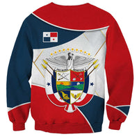 Panama City Skyline Sweatshirt with National Coat of Arms and Red Blue Flag Theme - Wonder Print Shop