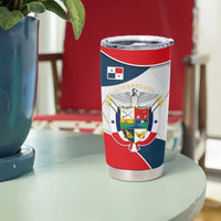 Panama City Skyline Tumbler Cup with National Coat of Arms and Red Blue Flag Theme - Wonder Print Shop