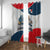 Panama City Skyline Window Curtain with National Coat of Arms and Red Blue Flag Theme - Wonder Print Shop