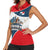 Panama City Skyline Women Sleeveless Polo Shirt with National Coat of Arms and Red Blue Flag Theme - Wonder Print Shop