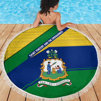 Saint Vincent and the Grenadines Flag Beach Blanket Coat of Arms and National Colors - Wonder Print Shop